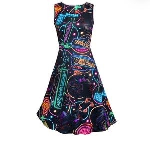 NWT ✨Cars 🚘Land Neon Lights Dress 👗✨